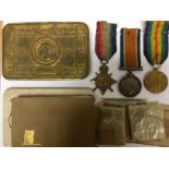 WW1 British 1914-15 Star, War Medal and Victory Medal to 6186 Pte F White, Notts & Derby Regt,