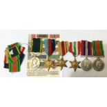 WW2 British Medal Group consisting of 1939-45 Star, Africa Star, Italy Star, War Medal,