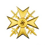 WW2 Third Reich Spanienkreuz in Gold mit Schwerter - Spanish Cross in Gold with Swords.