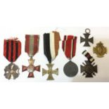 WW1 Imperial German medal collection of Cross of Honour with Swords: Red Cross service medal,