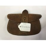 WW1 British Officers leather pistol ammo pouch, maker marked and dated 1917.