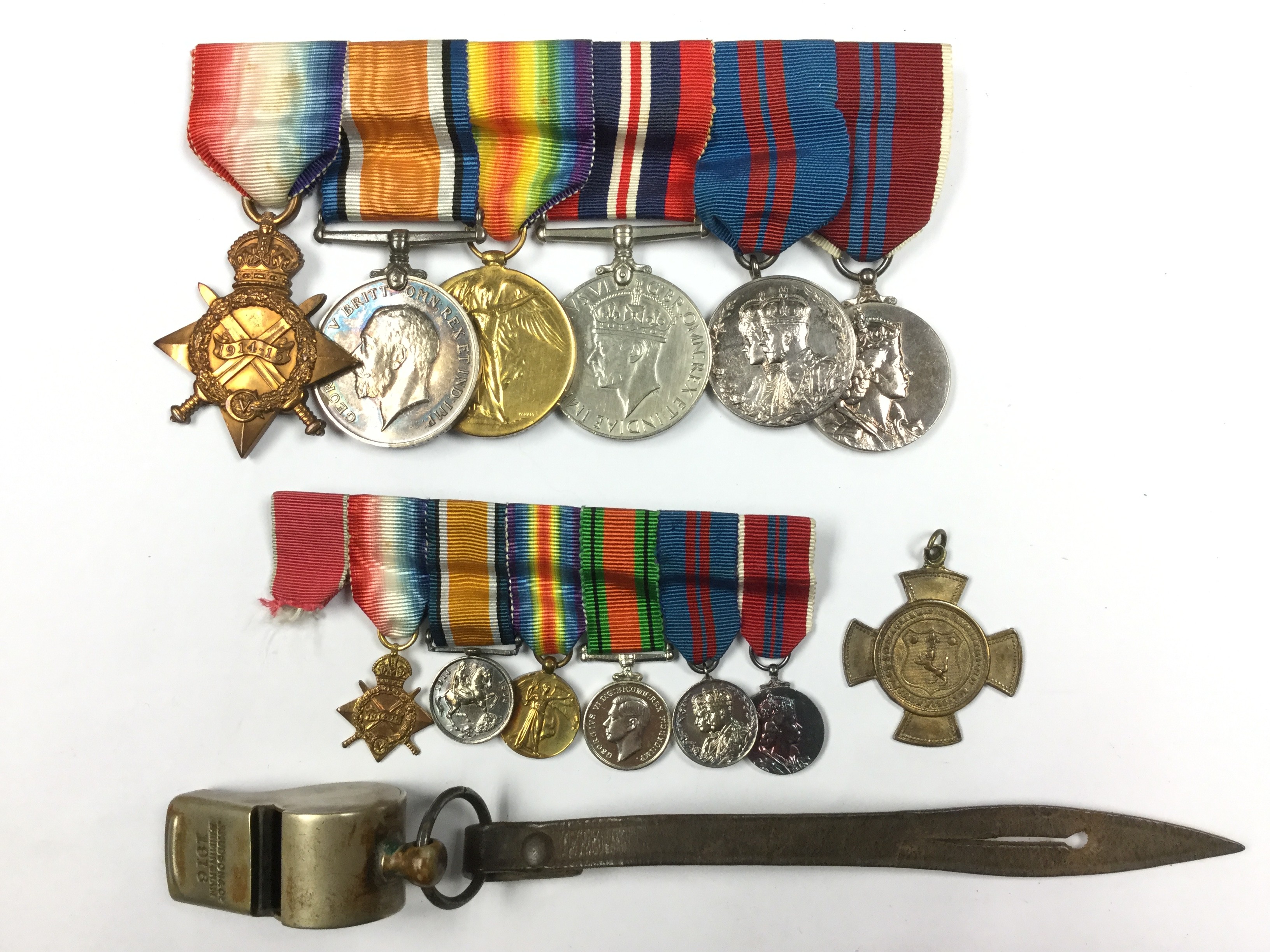 WW1 British Medal Group; 1914-15 Star, War Medal, Victory Medal, 1939-45 War Medal,