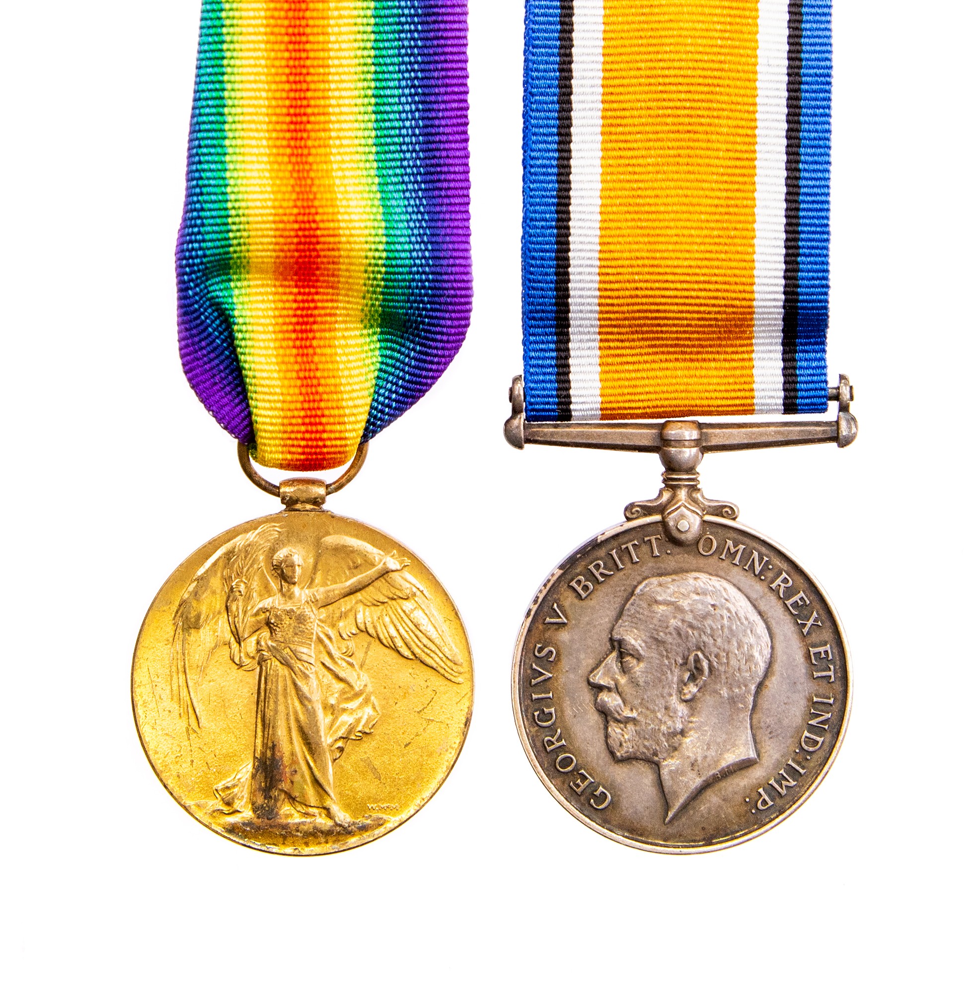 WW1 British War Medal and Victory medal to32515 Pte RC Davis, Kings Royal Rifle Corps.