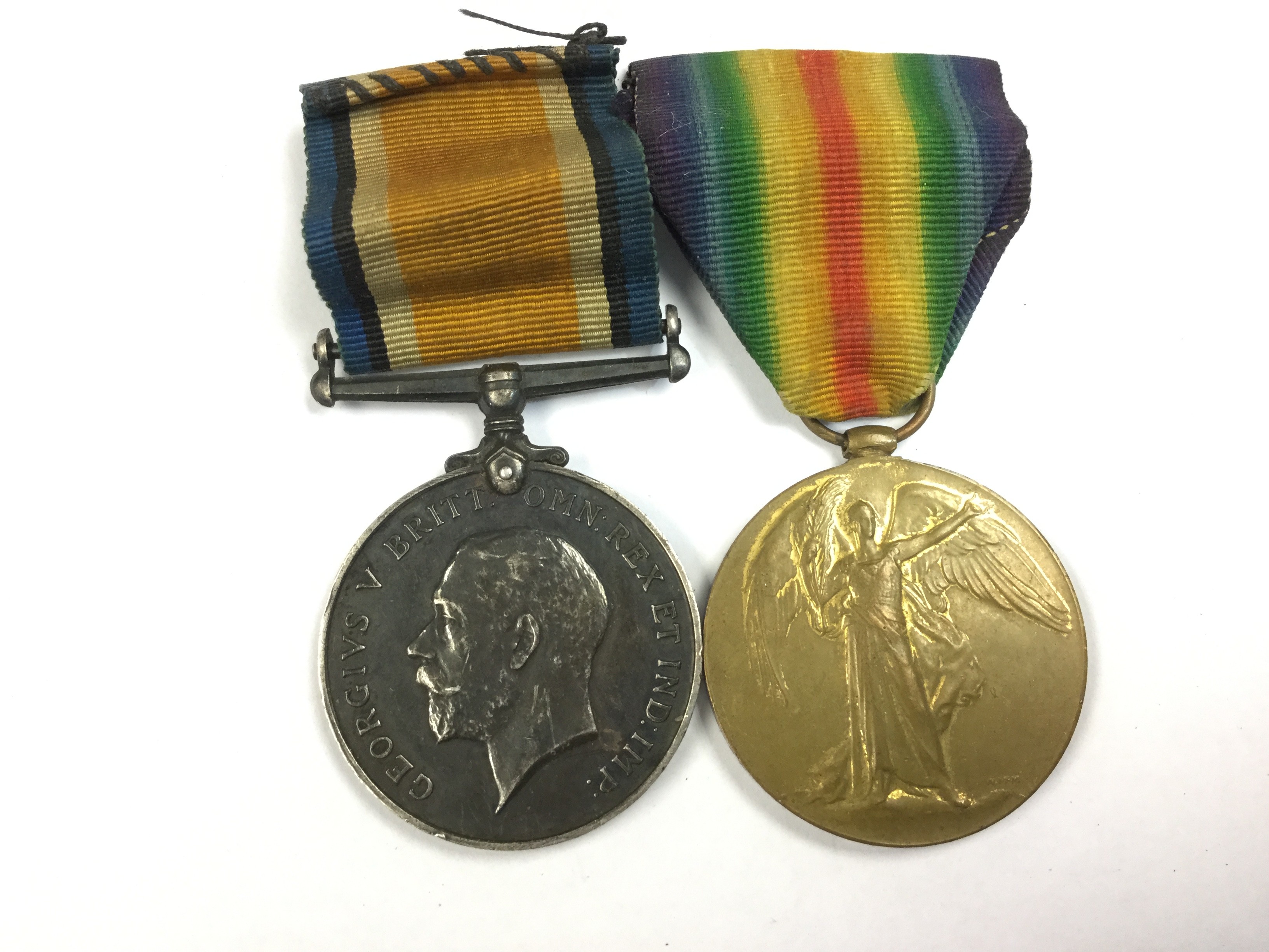 WW1 British War Medal and Victory medal to 29695 Pte JW Bonser, Yorkshire Regt.