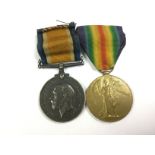 WW1 British War Medal and Victory medal to 29695 Pte JW Bonser, Yorkshire Regt.