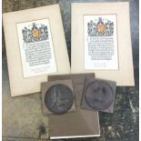 WW1 British: a pair of Death plaques and Scrolls to two brothers: Herbert Wall 2nd Battl The