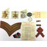 WW2 Britsh 1939-45 Star, Africa Star and War Medal in original packets with slip.