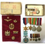 WW2 British RAF Medal group to RD Purslow consisting of: 1939-45 Star, Africa Star,