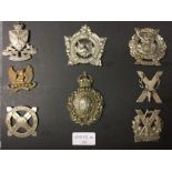 A collection of British cap badges including WW2 RAF,