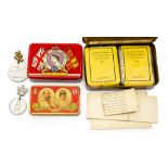 WW1 British Princess Mary's Gift Tin 1914 complete with tobacco and Cigarettes (opened) Greetings