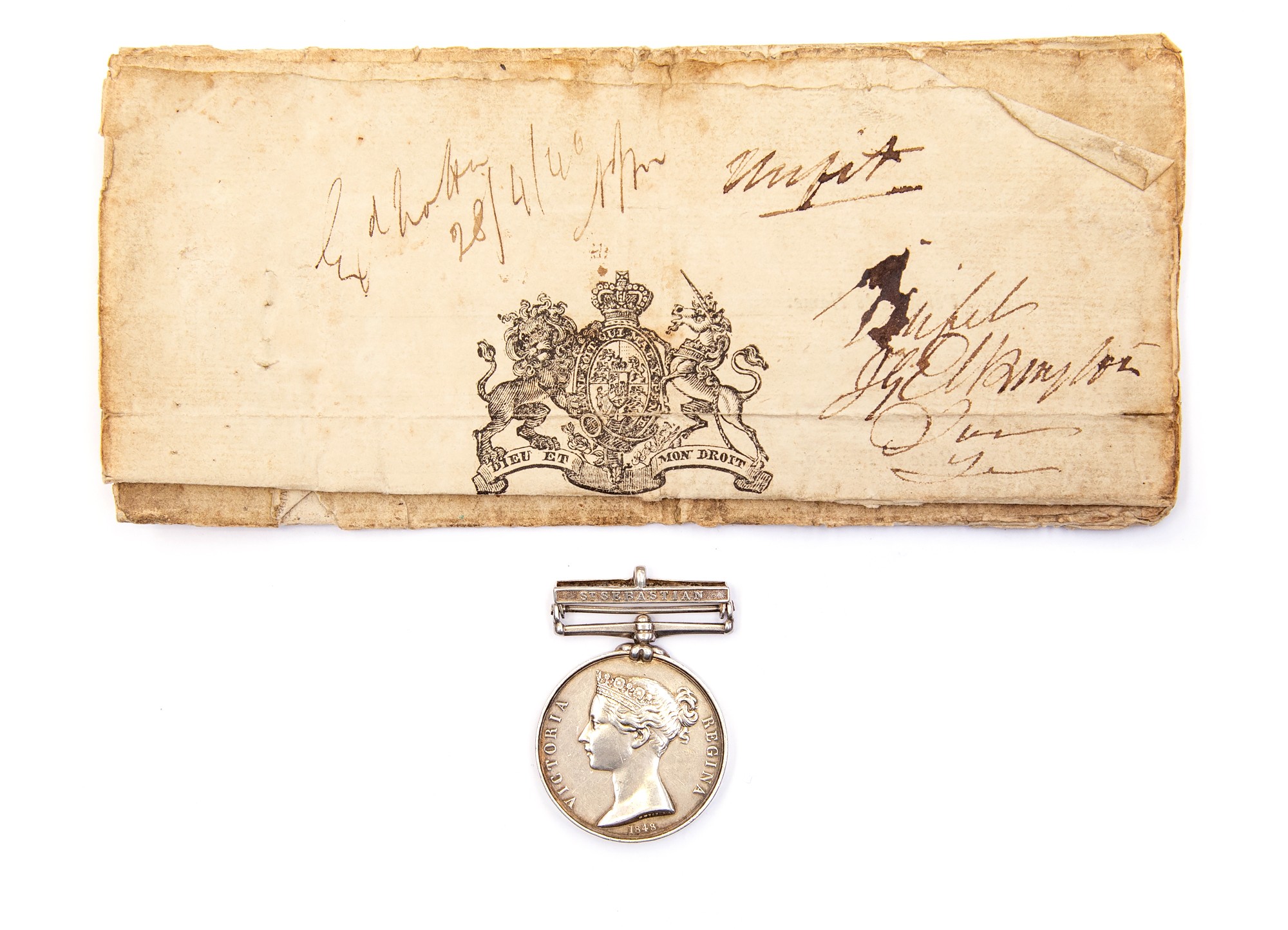 Military General Service medal with St Sebastian Clasp to William Hems 59th Foot. No ribbon.