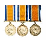 WW1 British War Medals x3 all to members of the Royal Navy: 134463 A Knell, Ch Sto: K14906 CJ Read,