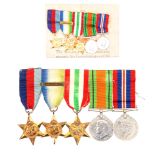 WW2 British Medal group: 1939-45 Star, Atlantic Star with France & Germany Clasp, Italy Star,