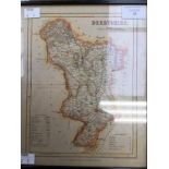 Dugdale 1848 Derbyshire framed map