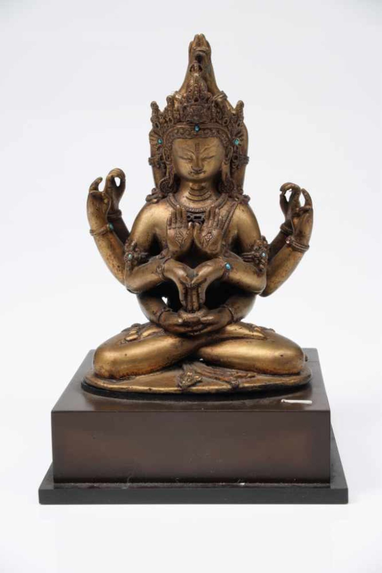 NAMASANGITI MANJUSHRI bronze, Nepal, 18th century H: 15,5 cm / W: 10,5 cm This masterfully