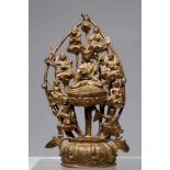 PADMASAMBHAVAbronze,Tibet, 18th centuryH: 18 cmPadmasambhava, sitting on a cushion, holding a