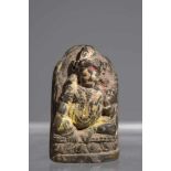 KHASARPANA LOKESHVARAstone with rest pujas,Nepal, 17th centuryH: 5 cmSitting with a leg pendant, the