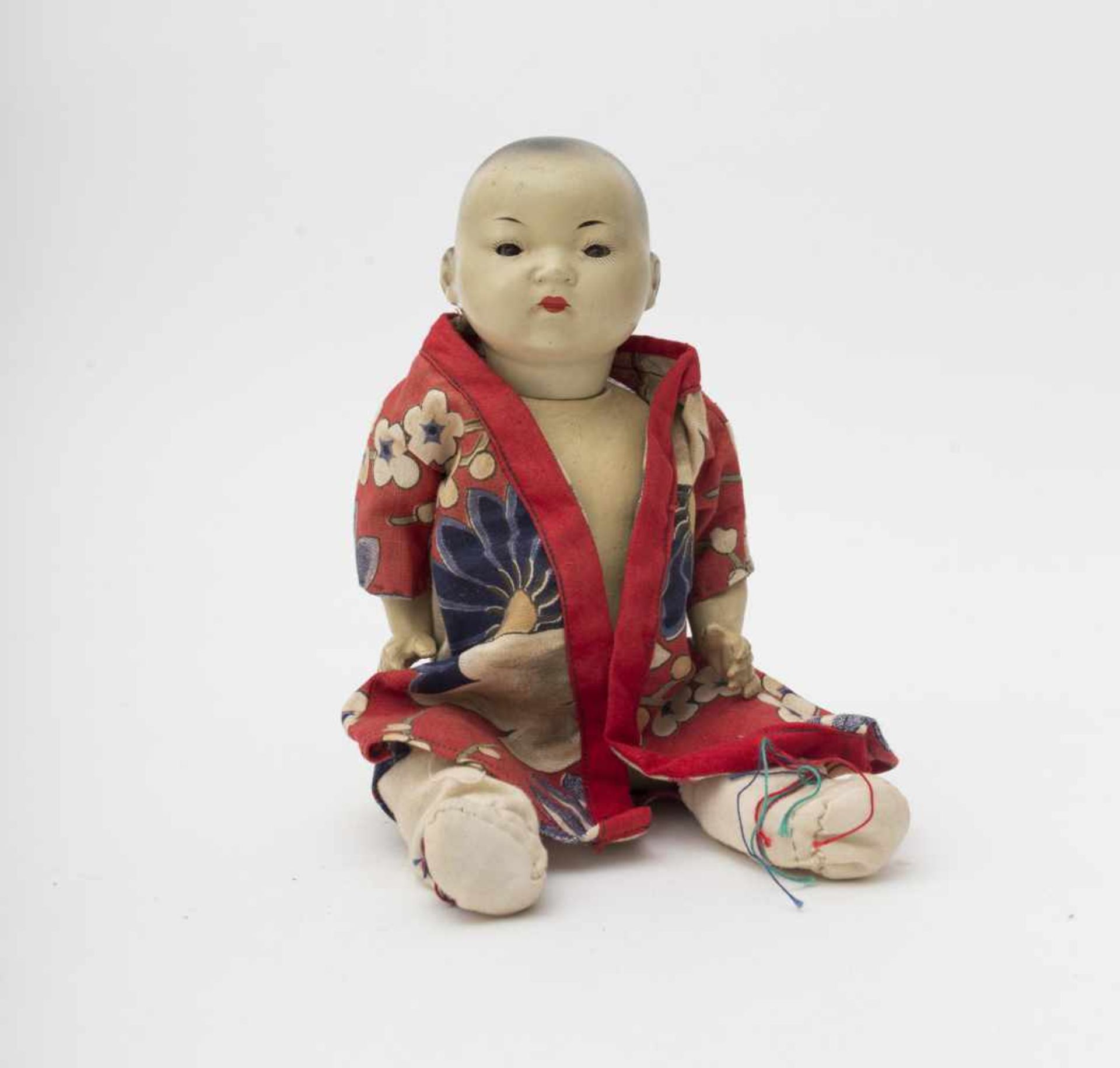 Asian character baby doll Biscuit head, branded “AM 353 12/0”, blue sleeping eyes, original body