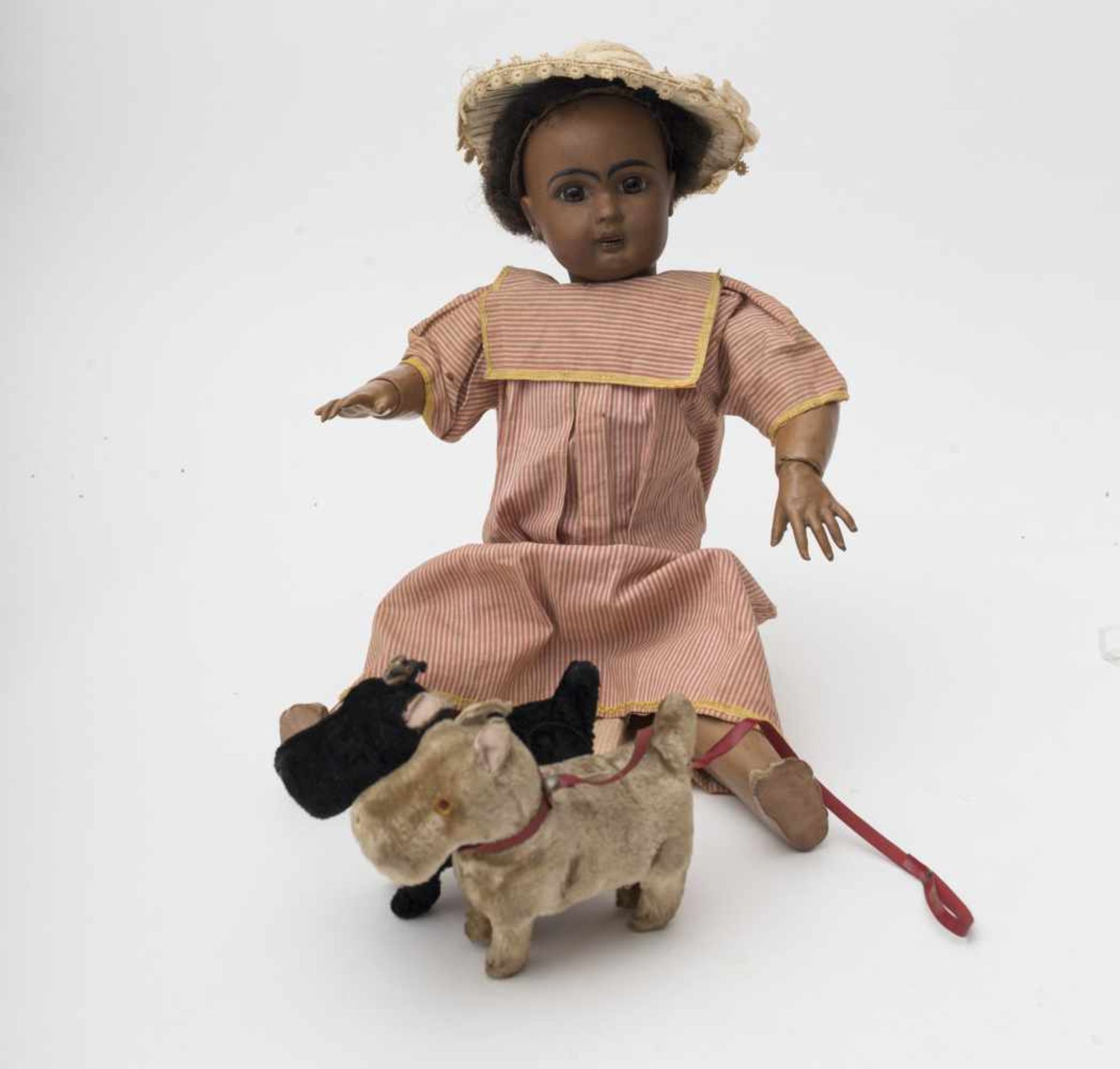 Mixed race STEINER baby With cast biscuit head, open mouth, branded “A 9 – 10 PARIS”, fixed brown