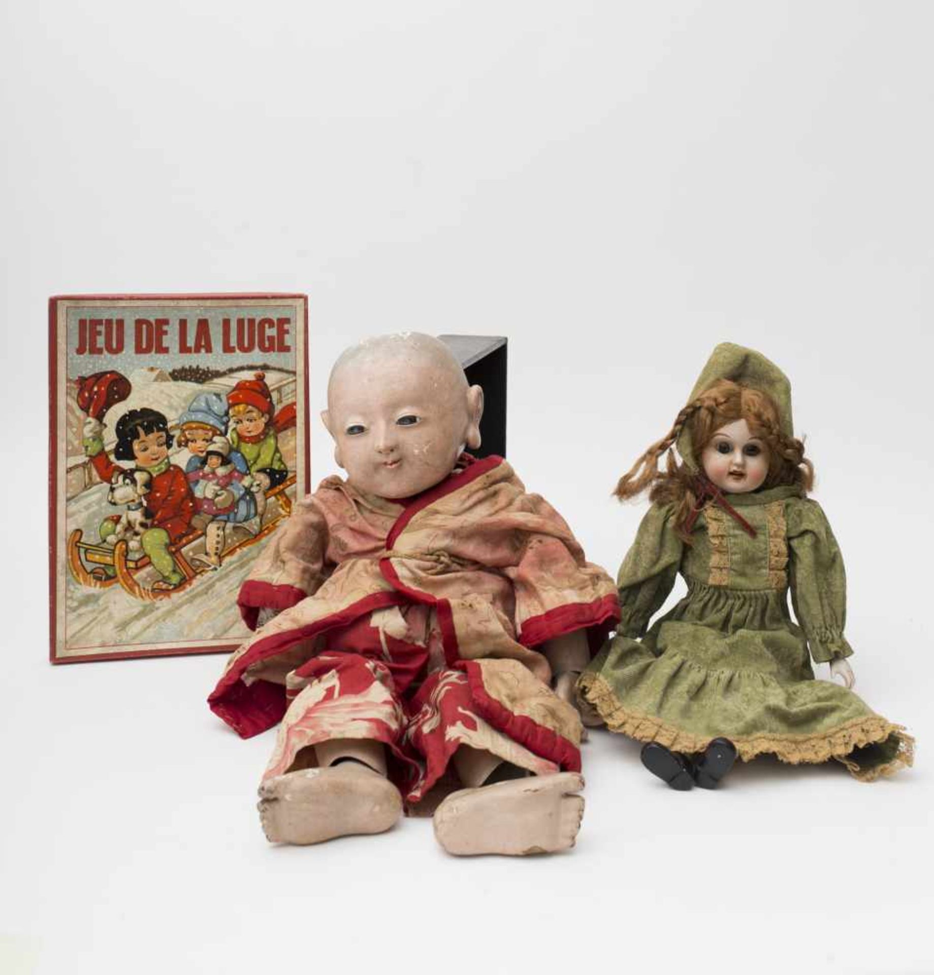 Part of a Japanese baby doll 19th century, incomplete and needs reassembling (damaged), and small