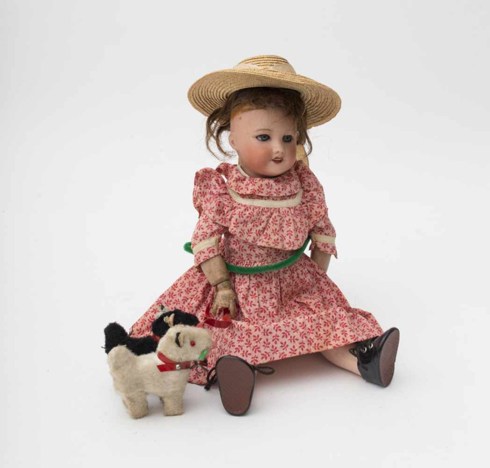 Doll With biscuit head, open mouth, branded “UNIS France 301-3”, blue sleeping eyes, articulated