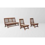 Pierre Jeanneret (1896-1967) Parlour set, ca. 1955-56 Parlour set, composed of one canape and two