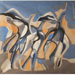 Mary Dambiermont (1932-1983) Composition of birds Wool tapestry. Signed at bottom right and
