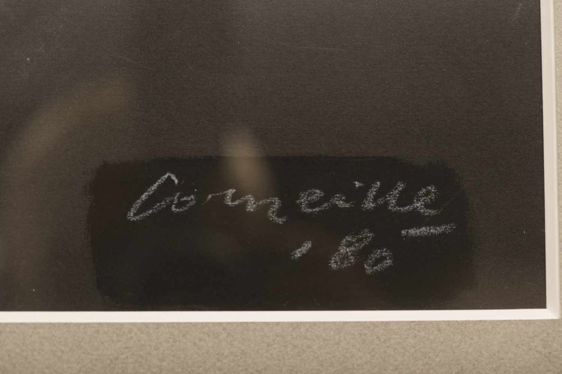 CORNEILLE (1922-2010) aka Guillaume van Beverloo Female nude on black background Chalk on paper, - Image 2 of 2