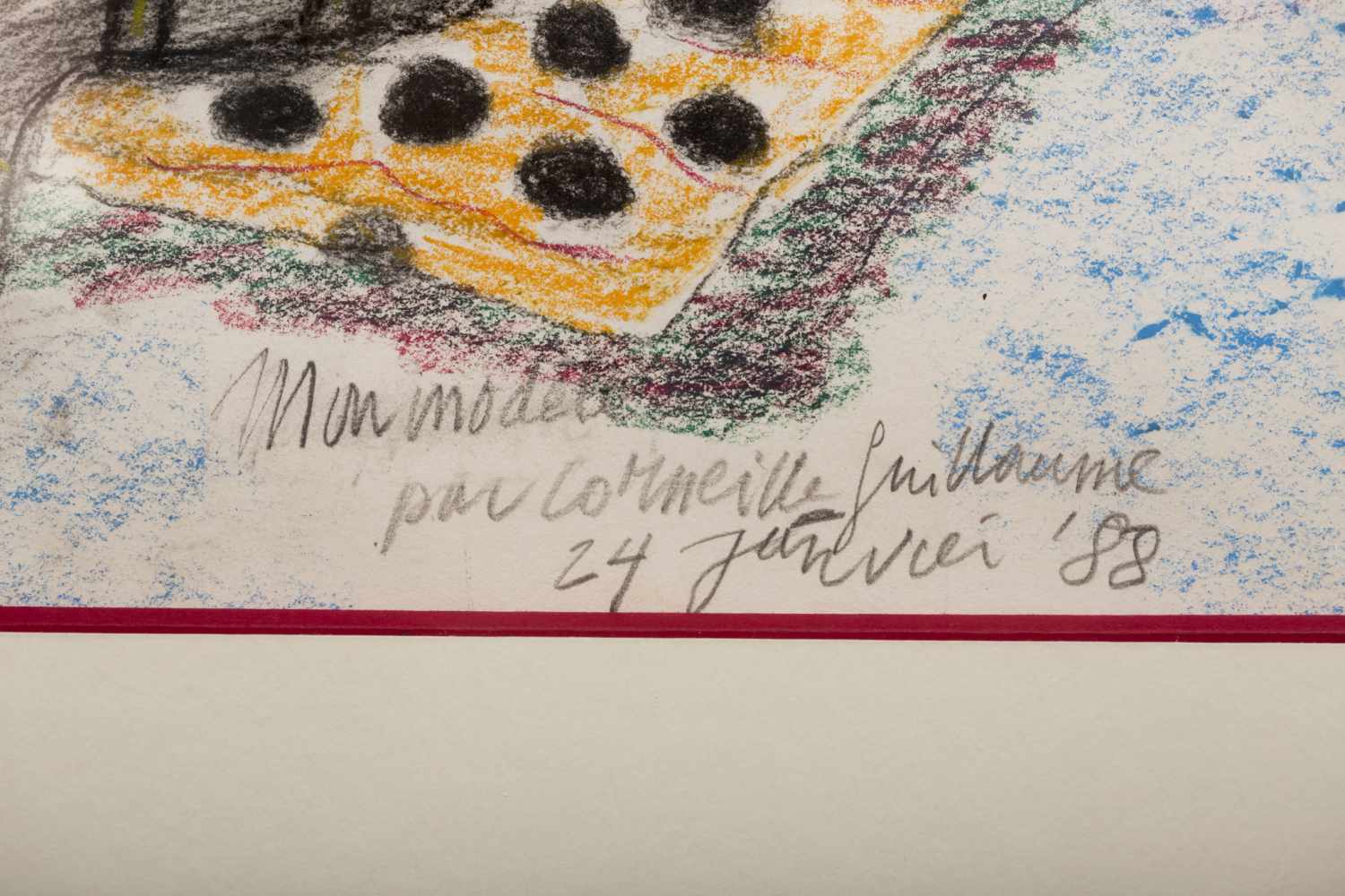 CORNEILLE (1922-2010) aka Guillaume van Beverloo "My model" Chalk highlighted with watercolour on - Bild 2 aus 2