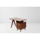 Pierre Jeanneret (1896-1967) Administrative desk, ca. 1960 Solid teakwood desk, with rectangular top