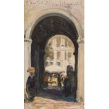 Fernand Allard L'Olivier (1883-1933)The door of Divan (?)Oil on unalite, titled, signed, and