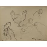 Léon Spilliaert (1881-1946)Roosters and chickens, preparatory studyPencil on paper, signed at