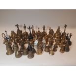 Collection of 64 handbellsCopper, brass, bronze, porcelain. Anthropomorphic, depicting Napoleon,