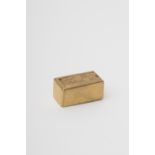Line Vautrin (1913-1997)Small pillboxGilded bronze with sliding lid adorned with a geometric