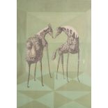Bruno Capacci (1906-1996)Two giraffesPrint on paper, signed 'Capacci' at lower right and 'EA V/