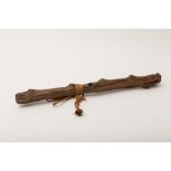 Zen priest's Nyoi sceptre, Japan, MeijiCarved from a cherry tree branch, with a cord around the
