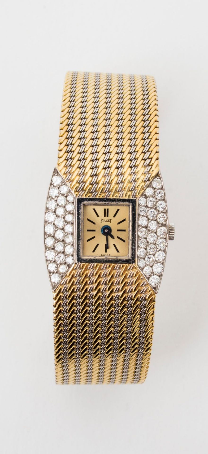 Piaget Lady's watch 18 kt yellow and grey gold with the square gold dial (10x10 mm) set in a - Image 2 of 2