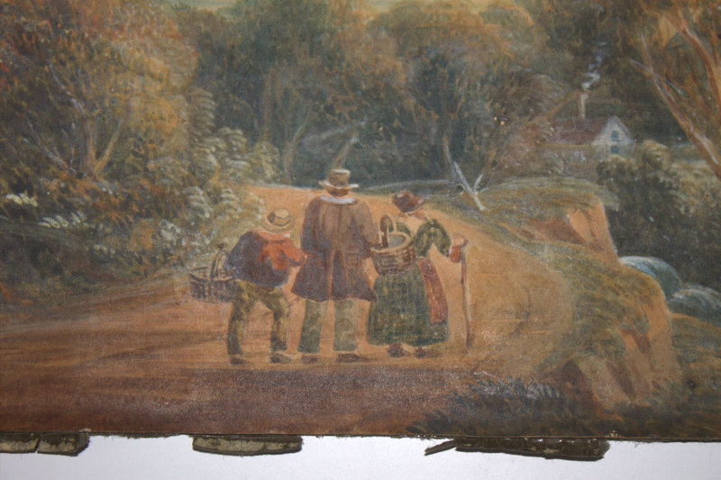 English School Watercolour Depicting An Arcadian Landscape, Figures In The Foreground, Unsigned, - Image 2 of 3