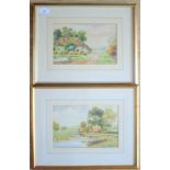 Pair Of Small Watercolours, Signed Hamilton, Framed & Glazed