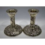 Pair Of Silver Candlesticks, Fully Hallmarked For Birmingham N 1987, Makers Marks For W I Broadway &