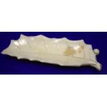 Small Japanese Ivory trinket Tray, Naturalistically Carved In The Form Of A Holly Leaf And Berry,