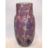 Royal Doulton Purple Tube lined Art Vase, Designer Eliza Stock. c.1905. Royal Doulton Impressed