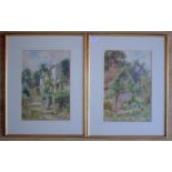 Pair Of Watercolours Signed William R Hoyles, Depicting Cottages, Framed & Signed, 16 x 21 Inches