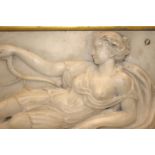 George III Large Carved Carrara Marble Chimneypiece Tablet Of Neoclassical Design Depicting Diana