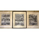 Rare Antique Brazilian Slave Prints, Set Of 3 Etchings Depicting Black And Native Indians Working