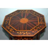 Small Rosewood Urn Table With Profusely Inlaid Top, Fine Quality With Delicate Proportions