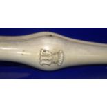 Victorian Carved Ivory Glove Stretcher, Carved To The Handle With Floral Decoration And Carved