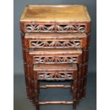 Chinese Nest Of Four Tables, Hongmu Quartetto Tabes, Early 20th Century, Each