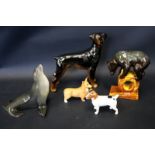 Collection Of Animal Figures Comprising Two Beswick Dogs