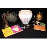 Mixed Lot Comprising British Empire Exhibition 1924 Brass Lipton's Souvenir Tea Caddy, Unopened Pack